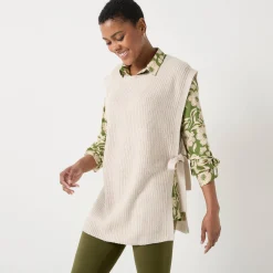 Trui En Vest<Blancheporte Mouwloze tuniektrui, patenttricot met zachte touch chiné beige