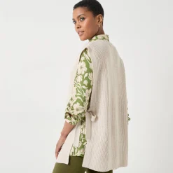 Trui En Vest<Blancheporte Mouwloze tuniektrui, patenttricot met zachte touch chiné beige