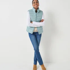 Parka En Donsjas<Blancheporte Mouwloze, waterafstotende gewatteerde jas met opstaande kraag hemelsblauw