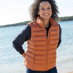 Parka En Donsjas<Blancheporte Mouwloze, waterafstotende gewatteerde jas met opstaande kraag karamel