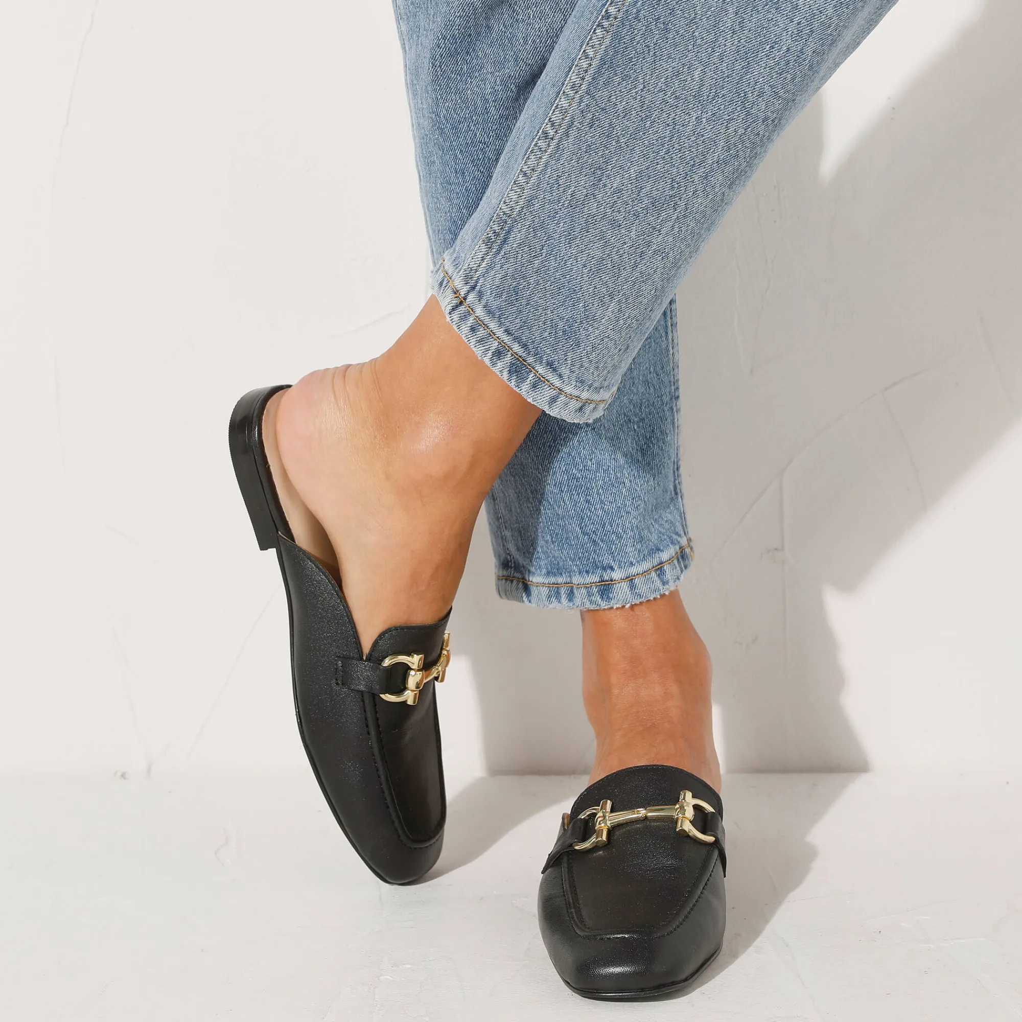 Muiltjes En Klompen|Sandalen En Espadrilles<Blancheporte Muiltjes in mocassinstijl zwart