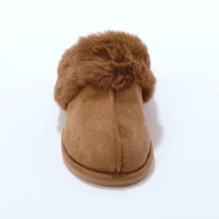Sloffen|Sloffen<Blancheporte Muiltjes met nepbont taupe