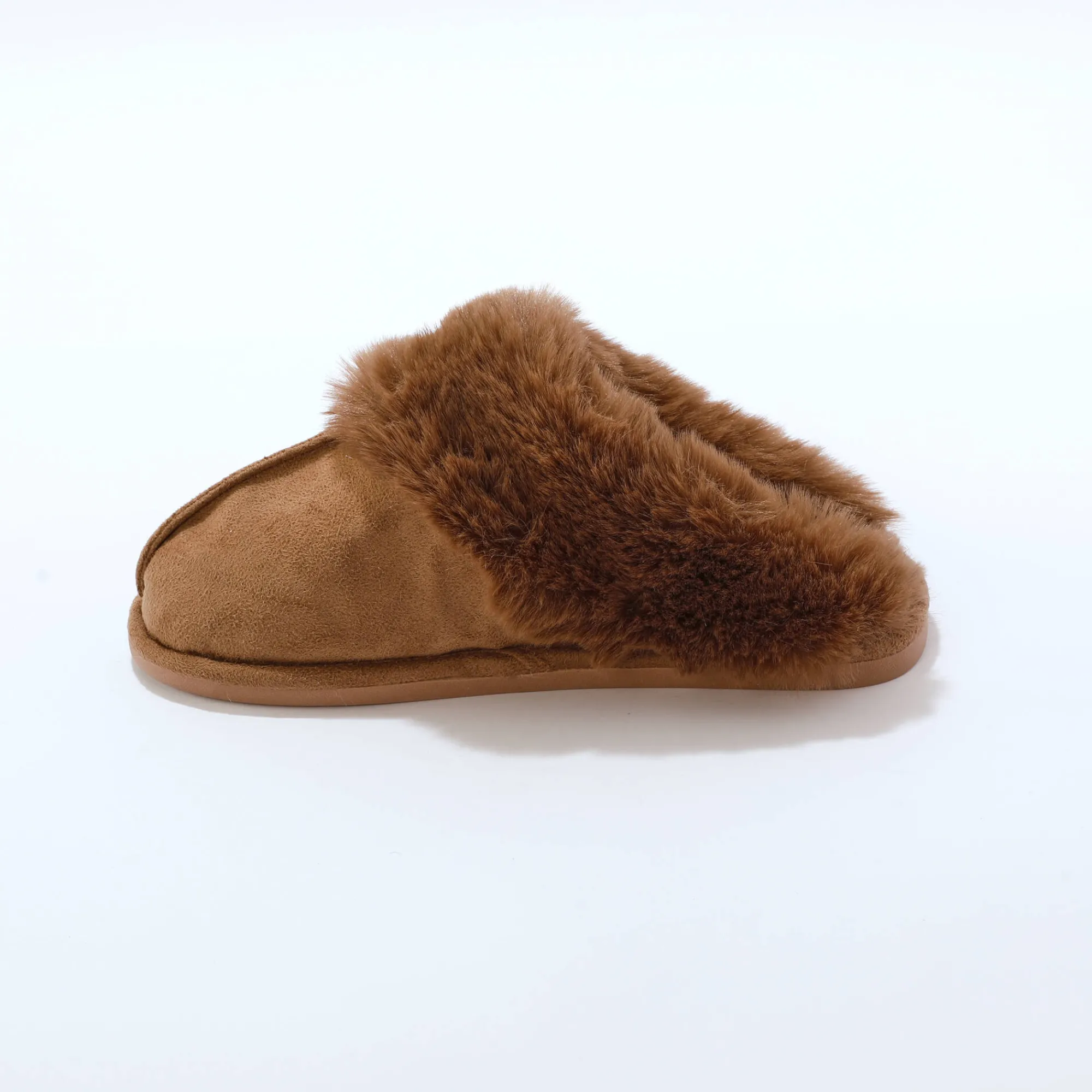 Sloffen|Sloffen<Blancheporte Muiltjes met nepbont taupe