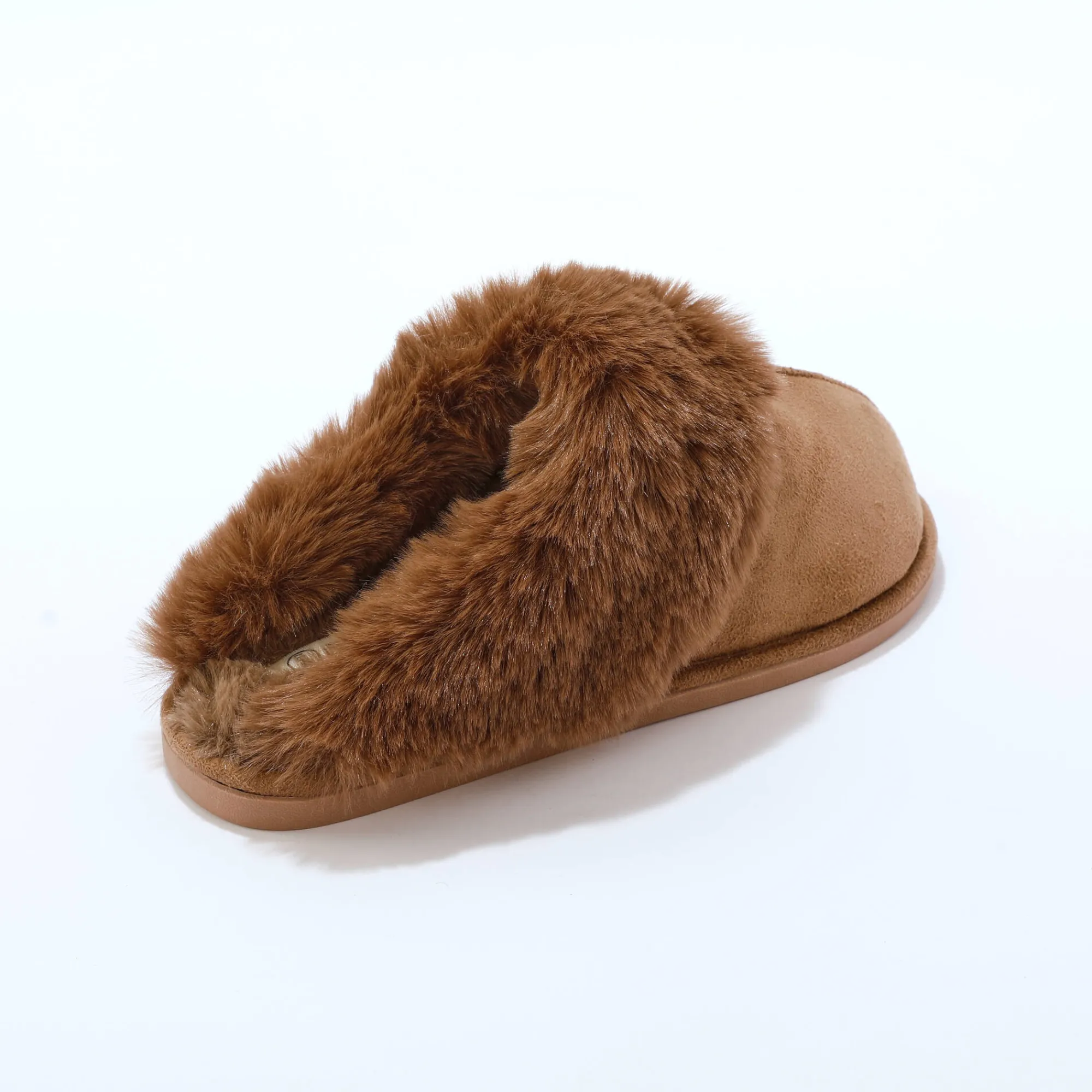 Sloffen|Sloffen<Blancheporte Muiltjes met nepbont taupe