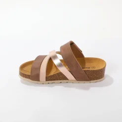 Muiltjes En Klompen|Sandalen En Espadrilles<Blancheporte Muiltjes met scratchriempjes bruin