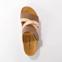Muiltjes En Klompen|Sandalen En Espadrilles<Blancheporte Muiltjes met scratchriempjes bruin
