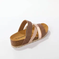 Muiltjes En Klompen|Sandalen En Espadrilles<Blancheporte Muiltjes met scratchriempjes bruin