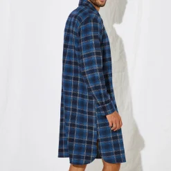 Pyjama En Kamerjas<Blancheporte Nachthemd in liketstijl, geruit flanel blauw