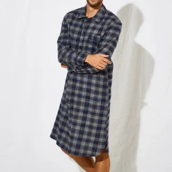 Pyjama En Kamerjas<Blancheporte Nachthemd in liketstijl, geruit flanel grijs