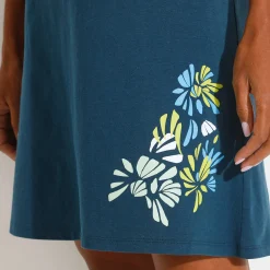 Nachthemd<Blancheporte Nachthemd met korte mouwen en bloemblaadjesprint donkerblauw