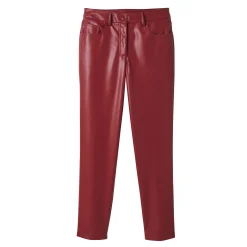 Broek<Lora Zellini Nauwsluitende 7/8-broek, gecoat aspect bordeaux
