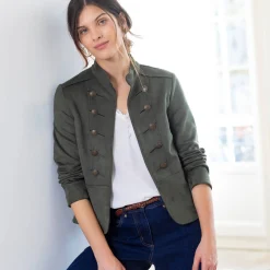 Jas En Mantel<Blancheporte Officiersjasje in suèdine kaki