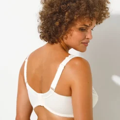Beha<Confidence Lingerie Omhullende beha in geborduurde stretchtule en microvezel Batlow - met beugels ivoorkleur