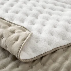 Deken En Bedsprei|Deken, Boutis En Bedsprei<Blancheporte Omkeerbaar deken in gematelasseerde microvezel/sherpa beige