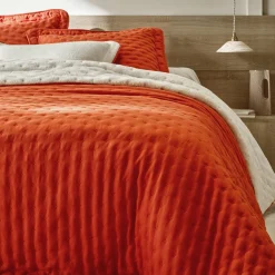 Deken En Bedsprei|Deken, Boutis En Bedsprei<Blancheporte Omkeerbaar deken in gematelasseerde microvezel/sherpa terracotta