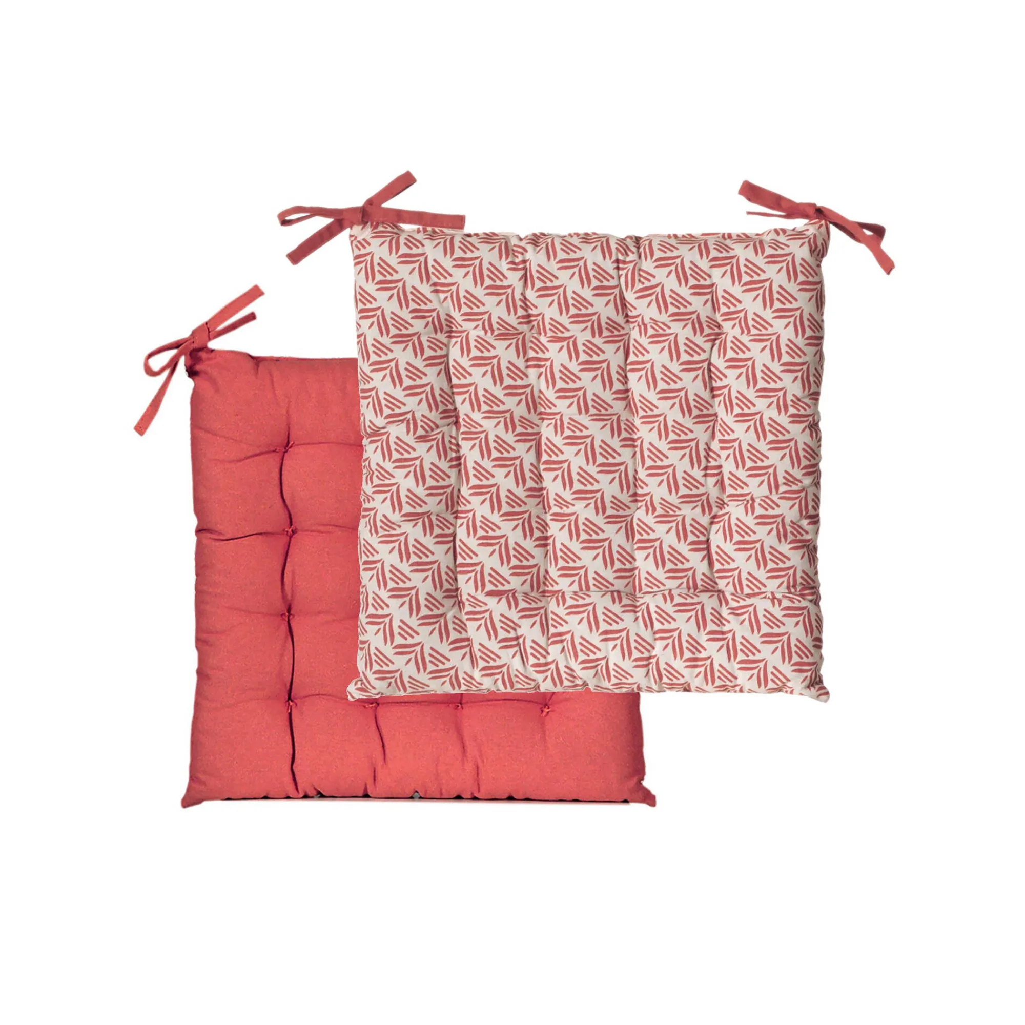 Stoelkussentje<Blancheporte Omkeerbaar stoelkussentje - set van 2 terracotta