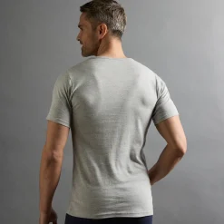 Ondergoed<Thermoperle Ondergoed T-shirt voor heren, V-hals en korte mouwen, zachte warmte - set van 2 grijs