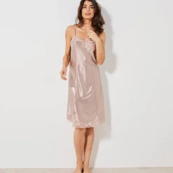 Feestelijke Lingerie|Onderrok En Onderjurk<Blancheporte Onderjurk in antistatisch satijn taupe