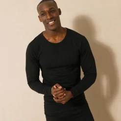Ondergoed<Thermoperle Ondershirt met ronde hals, lange mouwen, matige warmte - set van 2 zwart