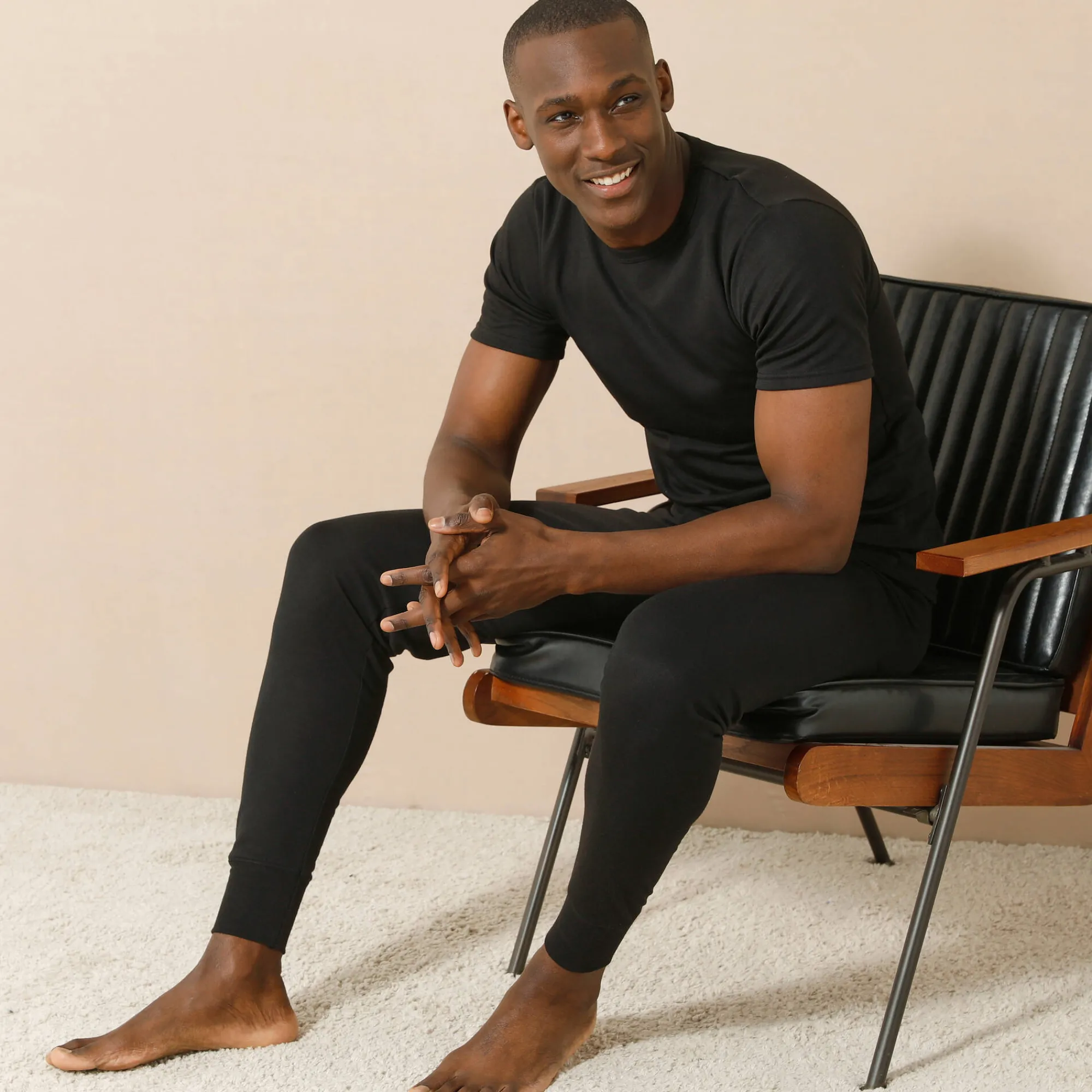 Ondergoed<Thermoperle Ondershirt voor heren, met ronde hals en korte mouwen, intense warmte - set van 2 zwart