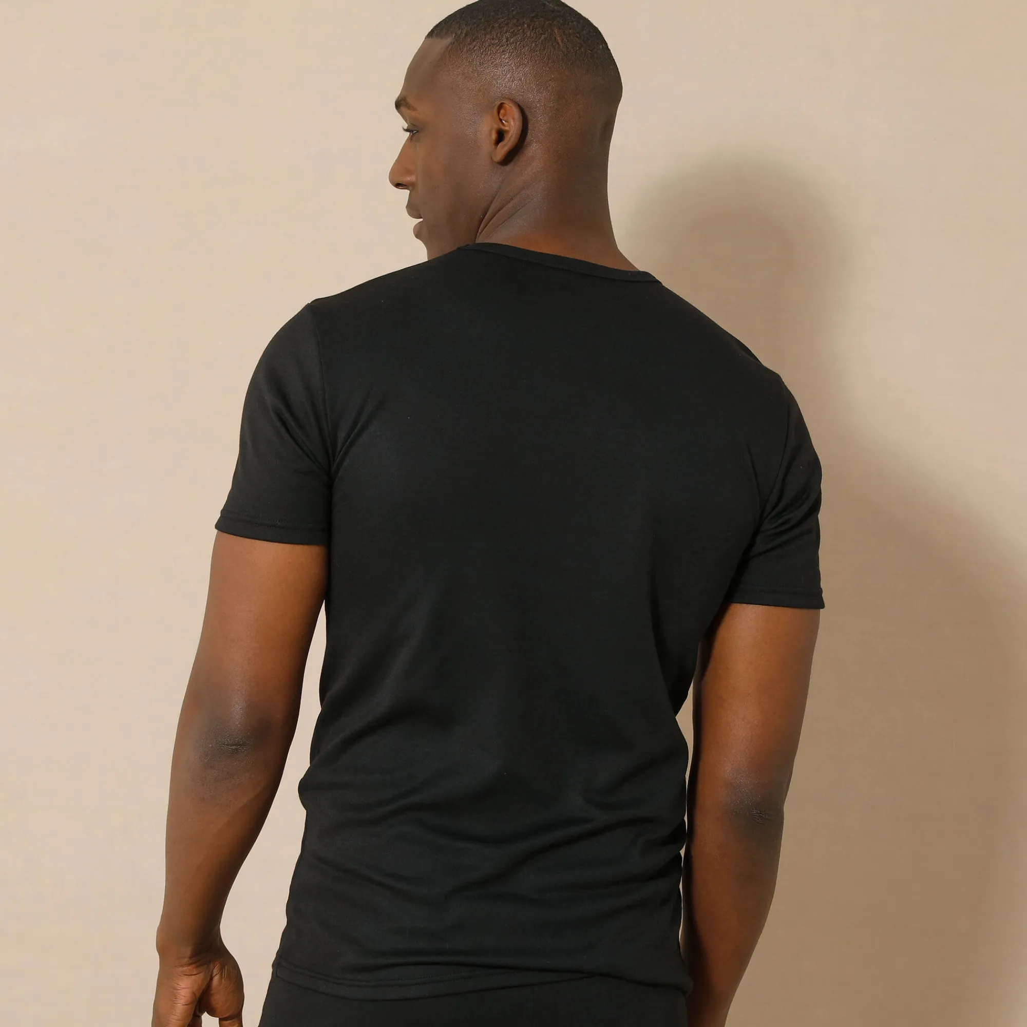 Ondergoed<Thermoperle Ondershirt voor heren, met ronde hals en korte mouwen, intense warmte - set van 2 zwart