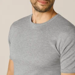 Ondergoed<Thermoperle Ondershirt voor heren, met ronde hals en korte mouwen, intense warmte - set van 2 chiné grijs