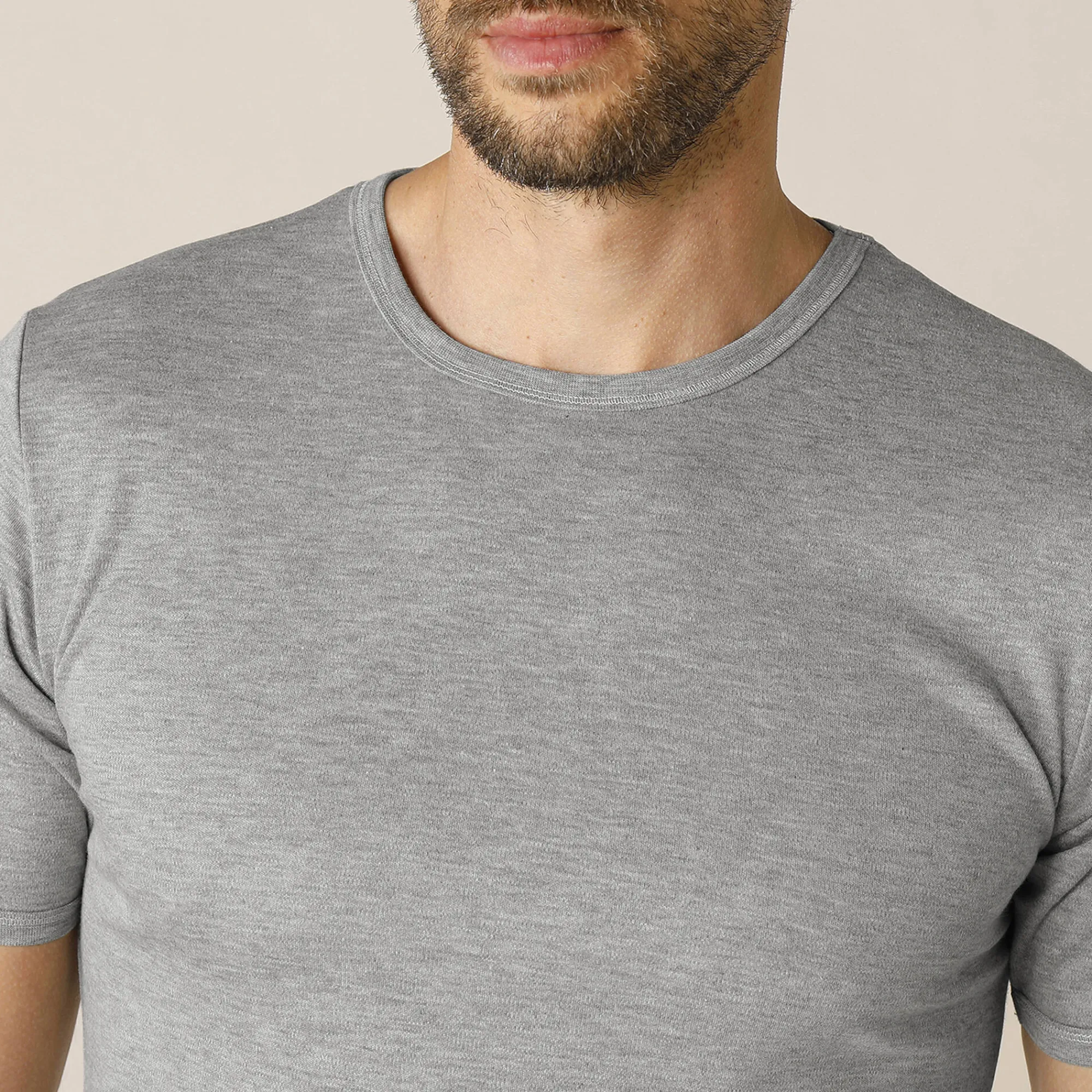 Ondergoed<Thermoperle Ondershirt voor heren, met ronde hals en korte mouwen, intense warmte - set van 2 chiné grijs
