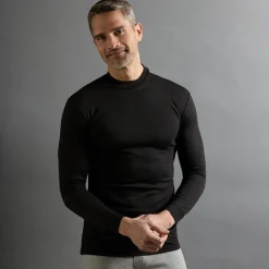 Ondergoed<Thermoperle Ondershirt voor heren, opstaande hals en lange mouwen, intense warmte - set van 2 zwart