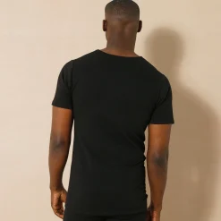Ondergoed<Thermoperle Ondershirt voor heren, ronde hals en korte mouwen, middelmatige warmte - set van 2 zwart