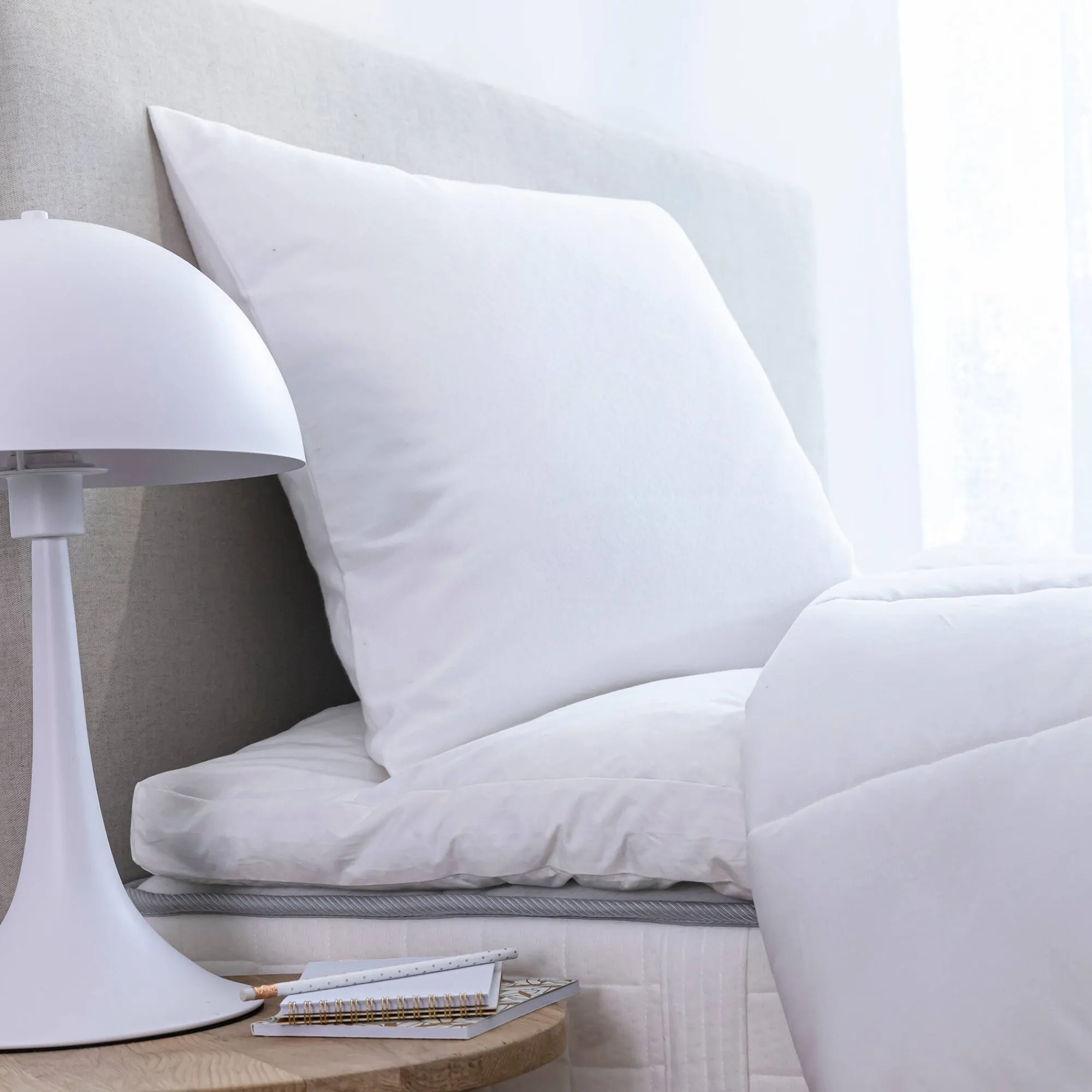 Hoofdkussenhoes<Blancheporte Ondersloop in absorberend molton - set van 2 wit