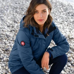 Parka En Donsjas<Outdoor Collection Ondoorlatende effen parka met fleecevoering grijsblauw