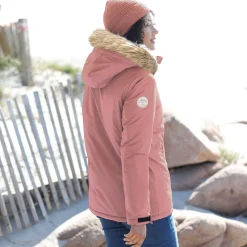 Parka En Donsjas<Blancheporte Ondoorlatende parka met rits en afneembare kap grijsroze