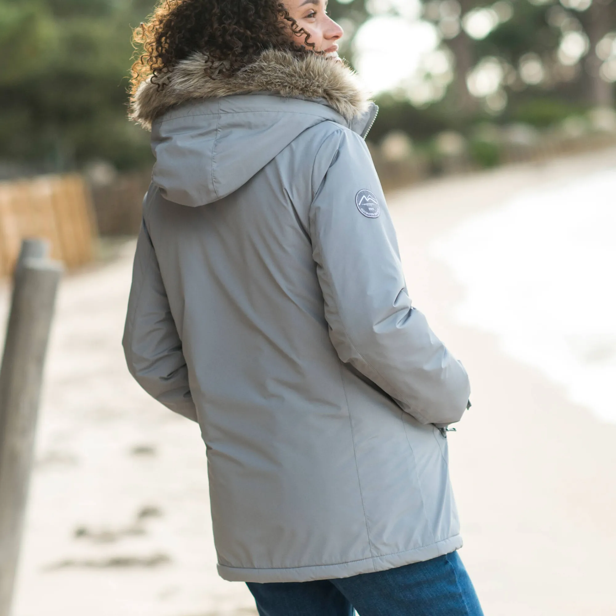 Parka En Donsjas<Blancheporte Ondoorlatende parka met rits en afneembare kap grijs