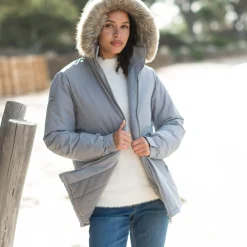 Parka En Donsjas<Blancheporte Ondoorlatende parka met rits en afneembare kap grijs