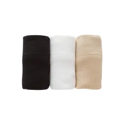 Beha<Blancheporte Onzichtbaar, naadloos behatopje in rekbare microvezel - set van 3 zwart + wit + huidkleur