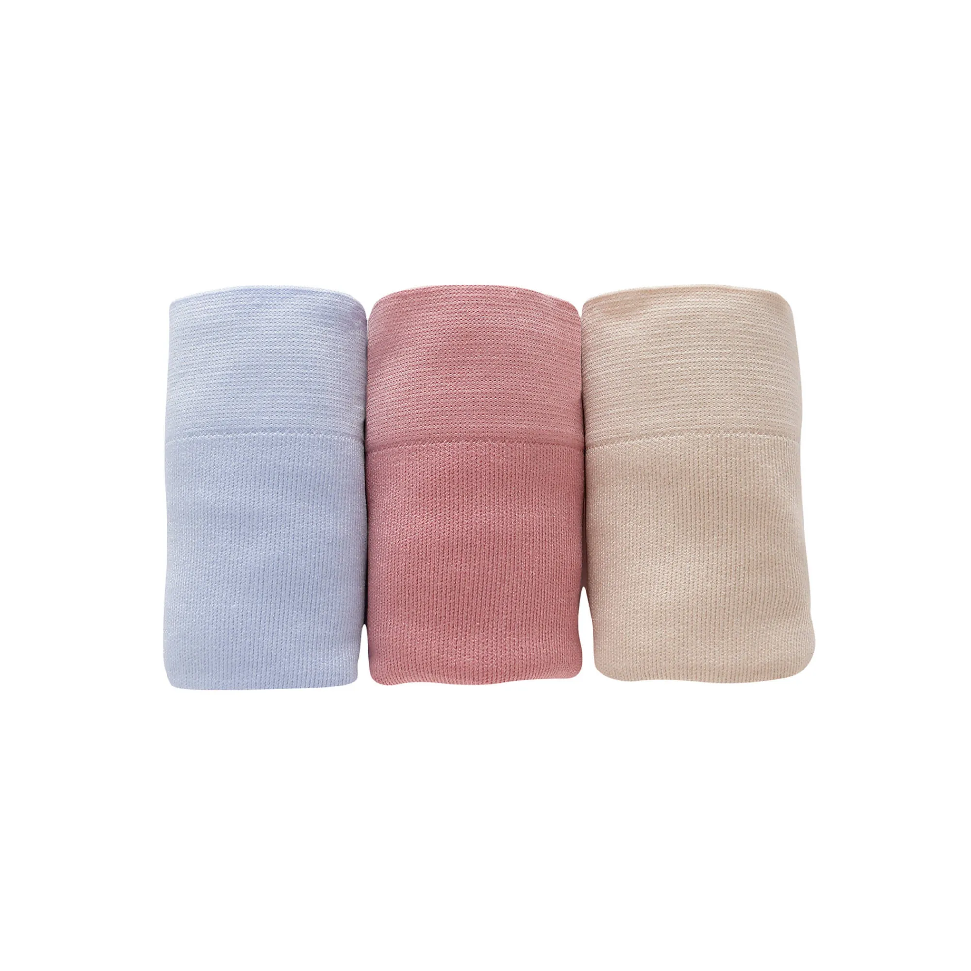 Beha<Blancheporte Onzichtbaar, naadloos behatopje in rekbare microvezel - set van 3 blauw + rozenhout + nude