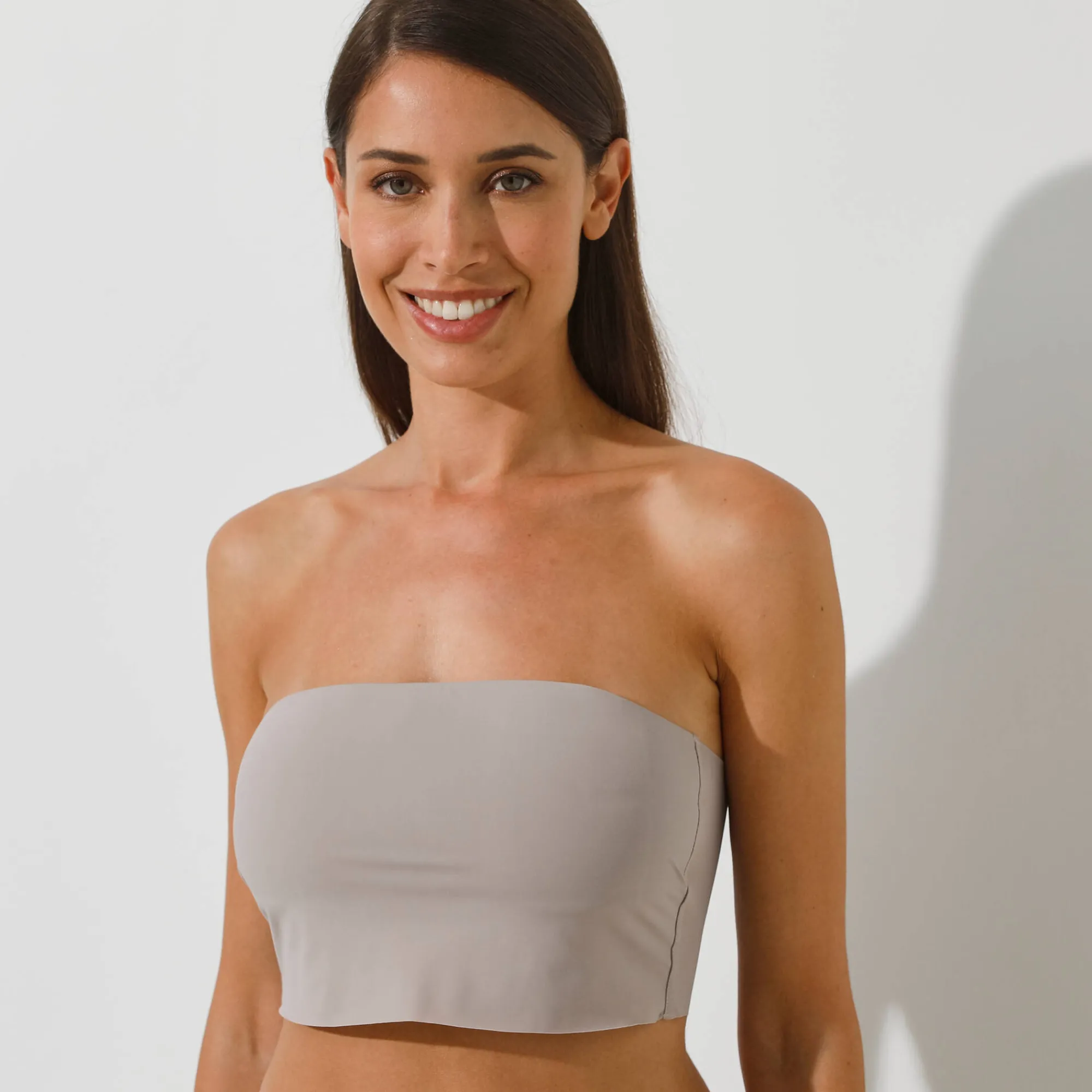 Beha<Blancheporte Onzichtbare brassière met verwijderbare bandjes - zonder beugels taupe