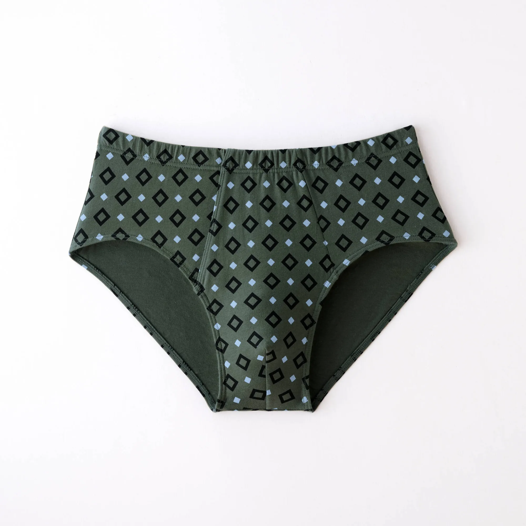 Ondergoed<Blancheporte Open, bedrukte slip met hoge taille - set van 6 blauw + kaki + zwart