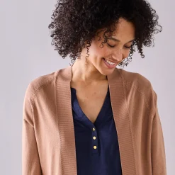Trui En Vest<Blancheporte Open vest, lange mouwen karamel