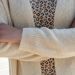 Trui En Vest<Blancheporte Open vest, mix van wol en mohair beige