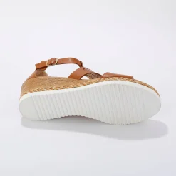 Sandalen En Espadrilles|Schoenen<Blancheporte Opengewerkte sleehaksandalen karamel