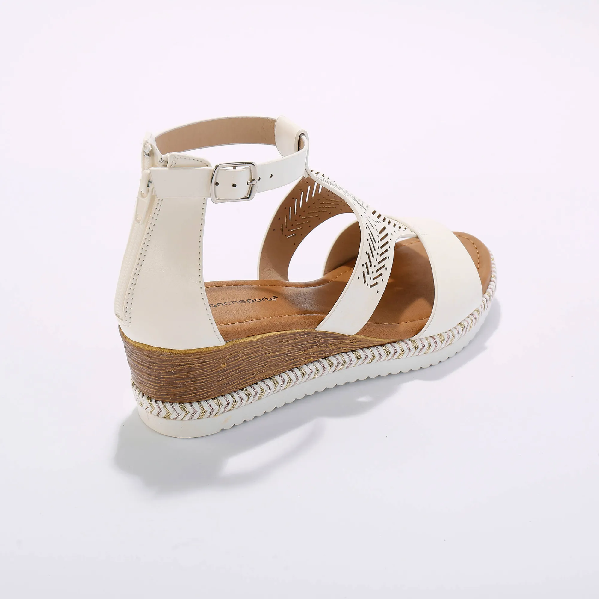 Sandalen En Espadrilles|Schoenen<Blancheporte Opengewerkte sleehaksandalen wit