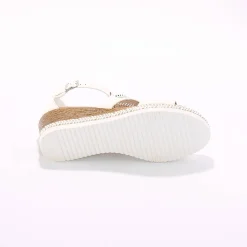 Sandalen En Espadrilles|Schoenen<Blancheporte Opengewerkte sleehaksandalen wit