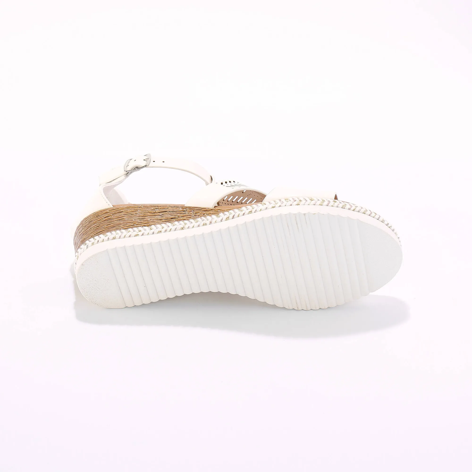 Sandalen En Espadrilles|Schoenen<Blancheporte Opengewerkte sleehaksandalen wit