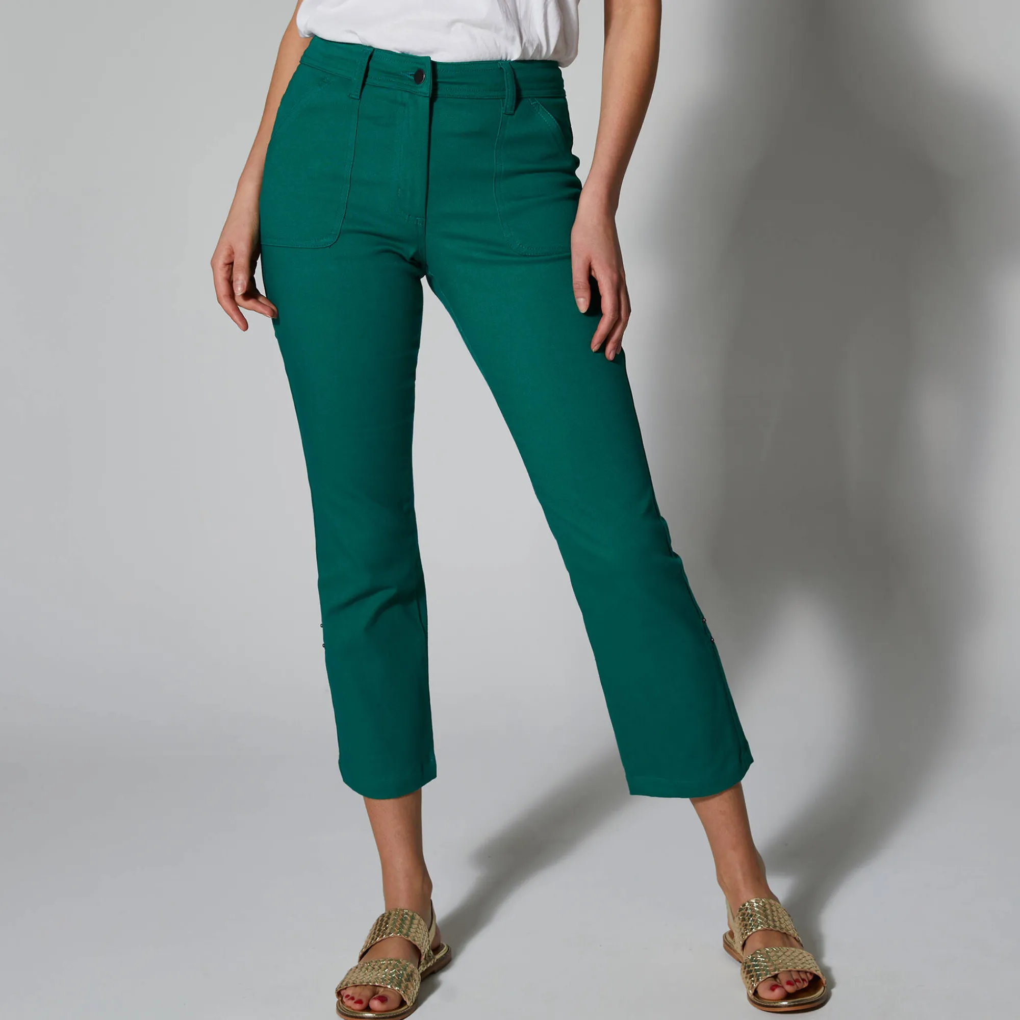 Jeans<Blancheporte Oprolbare 3/4-broek groen