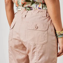 Broek<Blancheporte Oprolbare broek in battlestijl lichttaupe