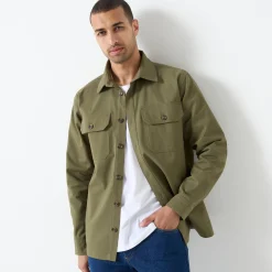 T-Shirt, Hemd En Polo<Blancheporte Overhemd met knoopsluiting, in twill met peau-de-pêche touch kaki