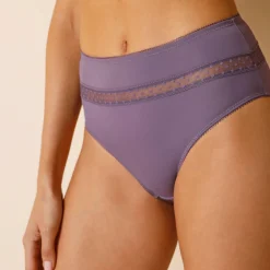 Slip En Shorty<Confidence Lingerie Paia microvezel en plumetis tule slip met hoge taille - set van 2 grijsparma