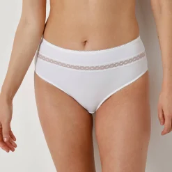 Slip En Shorty<Confidence Lingerie Paia microvezel en plumetis tule slip met hoge taille - set van 2 wit