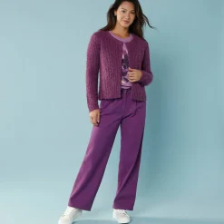 Trui En Vest<Blancheporte Paletotvest, harig tricot violine